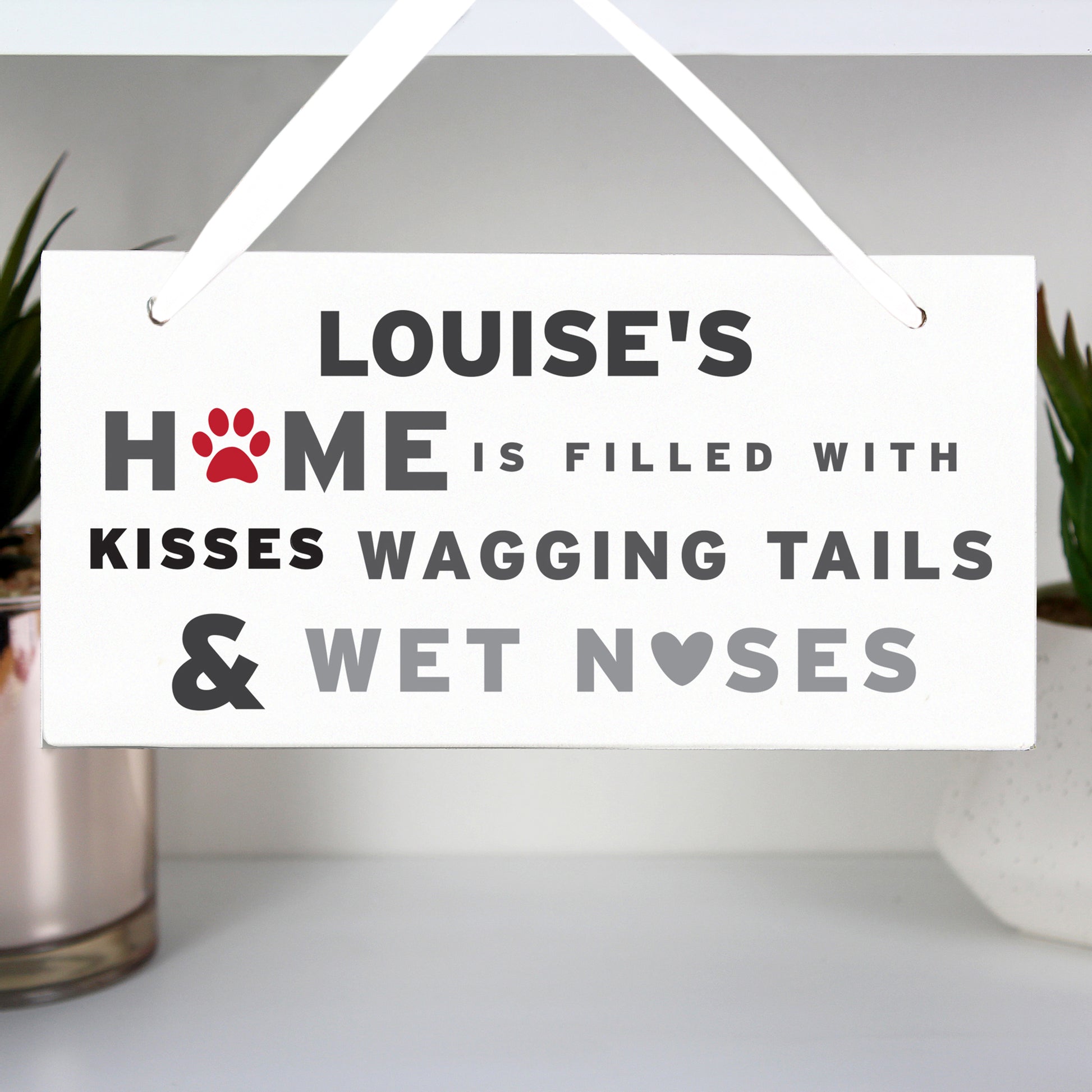 Personalised 'Wagging Tails' Dog Wooden Sign - MK&JD Gifts