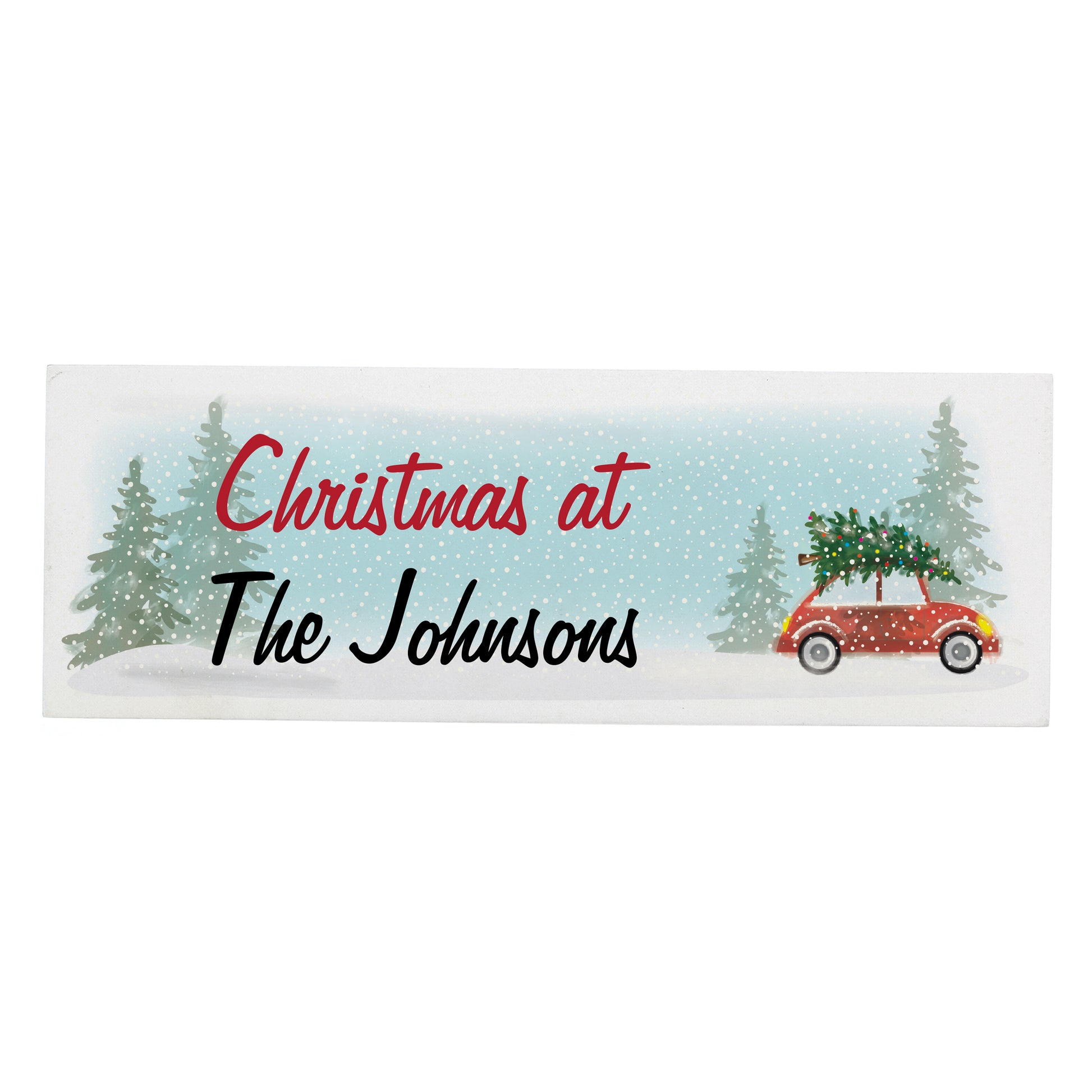 Personalised Driving Home For Christmas Wooden Mantel Decoration - MK&JD Gifts
