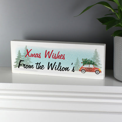Personalised Driving Home For Christmas Wooden Mantel Decoration - MK&JD Gifts