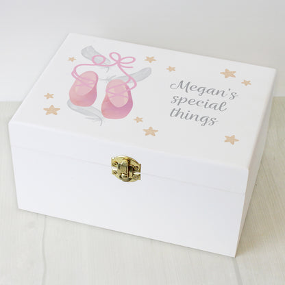 Personalised Swan Lake Ballet White Wooden Keepsake Box - MK&JD Gifts