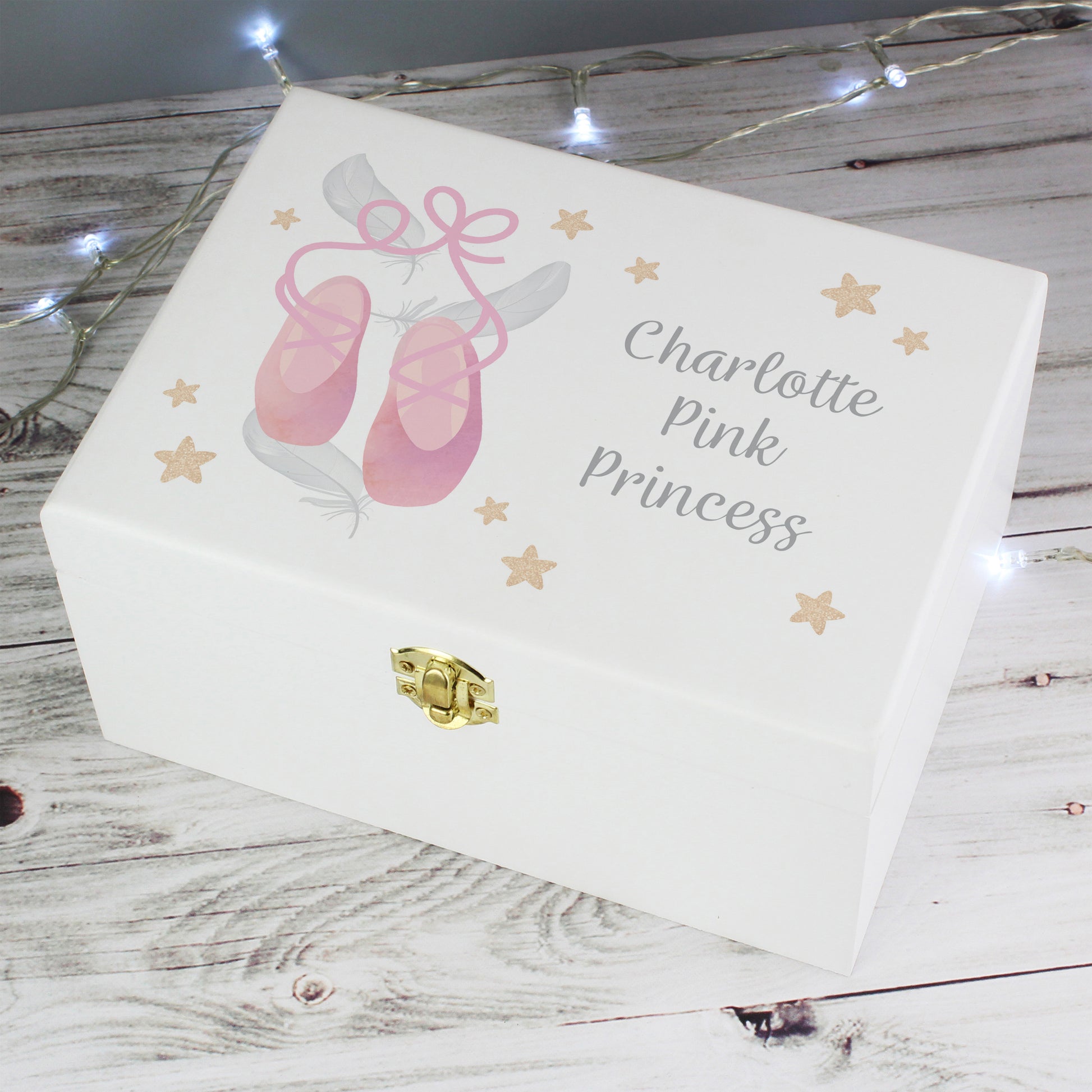 Personalised Swan Lake Ballet White Wooden Keepsake Box - MK&JD Gifts