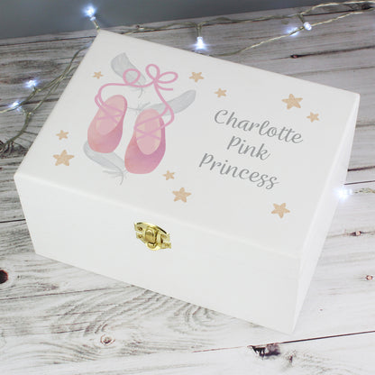 Personalised Swan Lake Ballet White Wooden Keepsake Box - MK&JD Gifts