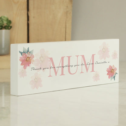 Personalised Floral Sentimental Wooden Mantel Decoration - MK&JD Gifts