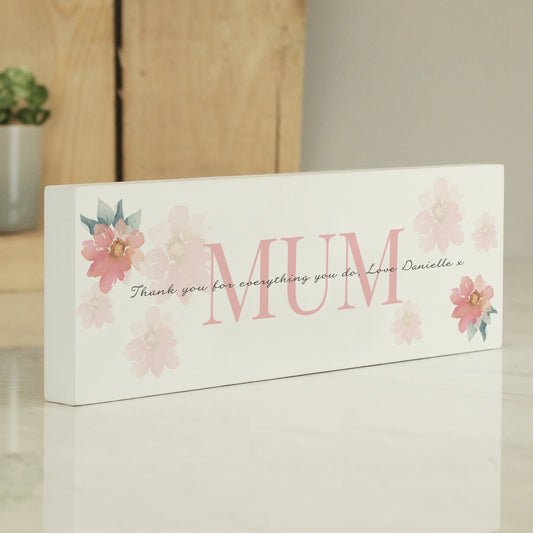 Personalised Floral Sentimental Wooden Mantel Decoration - MK&JD Gifts