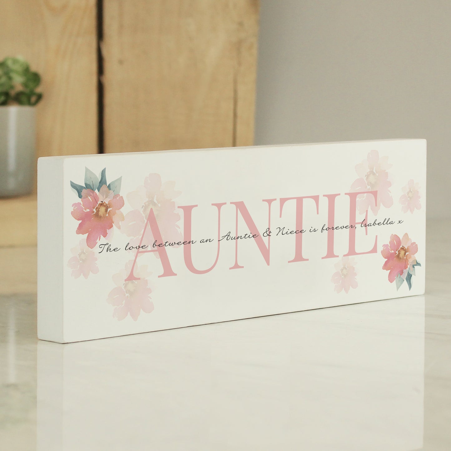 Personalised Floral Sentimental Wooden Mantel Decoration - MK&JD Gifts