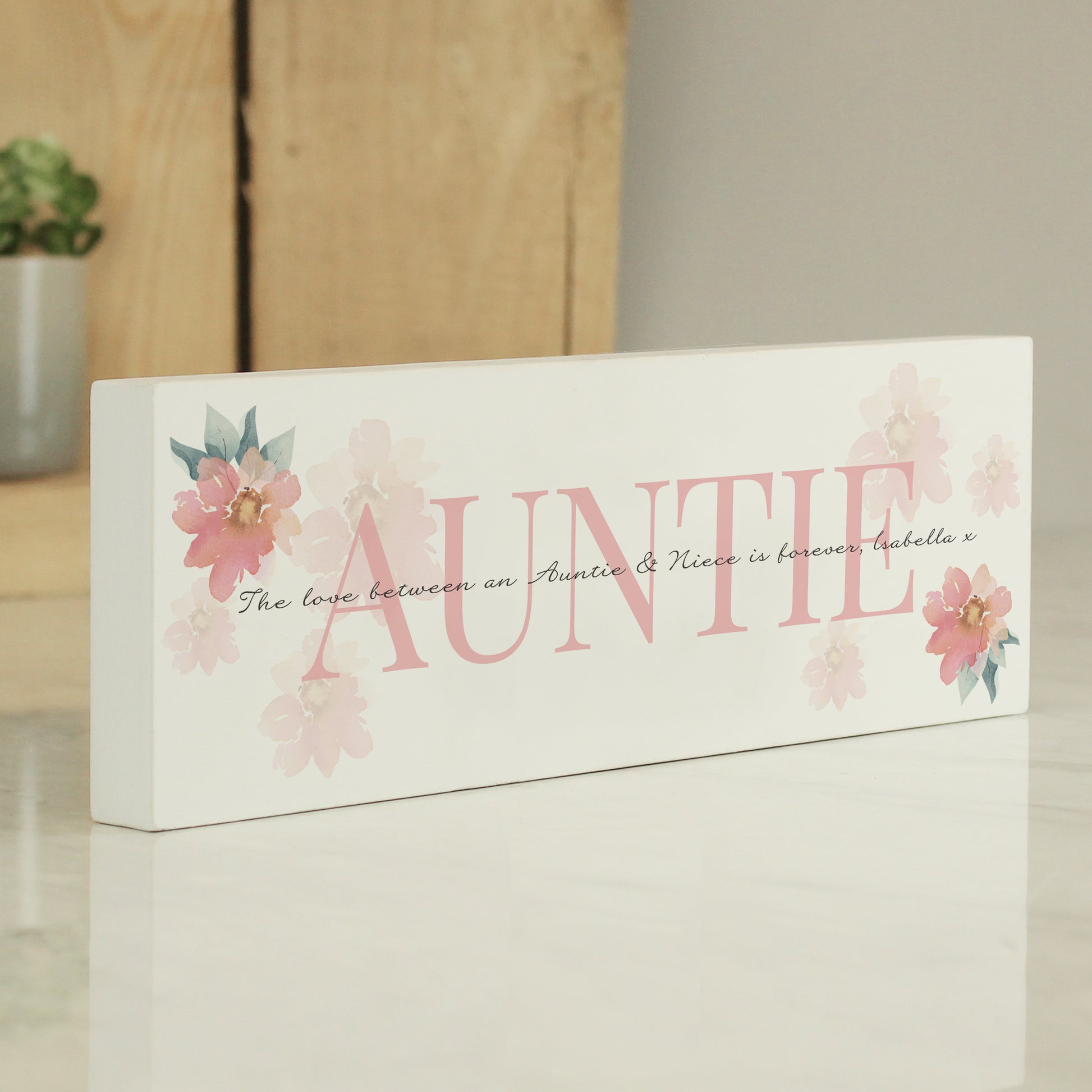Personalised Floral Sentimental Wooden Mantel Decoration - MK&JD Gifts