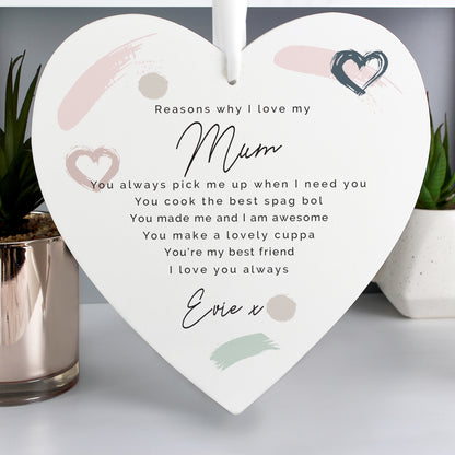 Personalised Love Large Wooden Heart - MK&JD Gifts