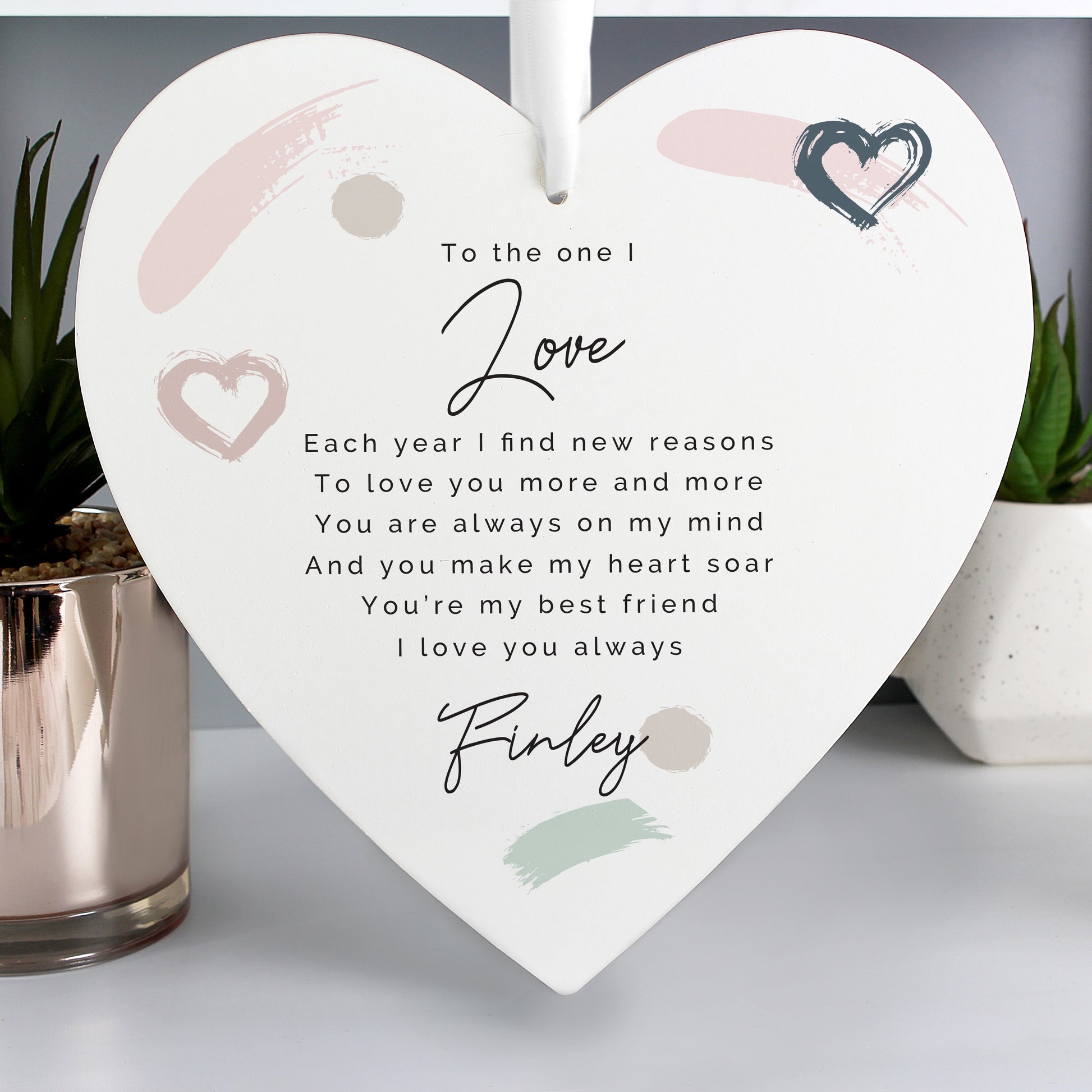 Personalised Love Large Wooden Heart - MK&JD Gifts