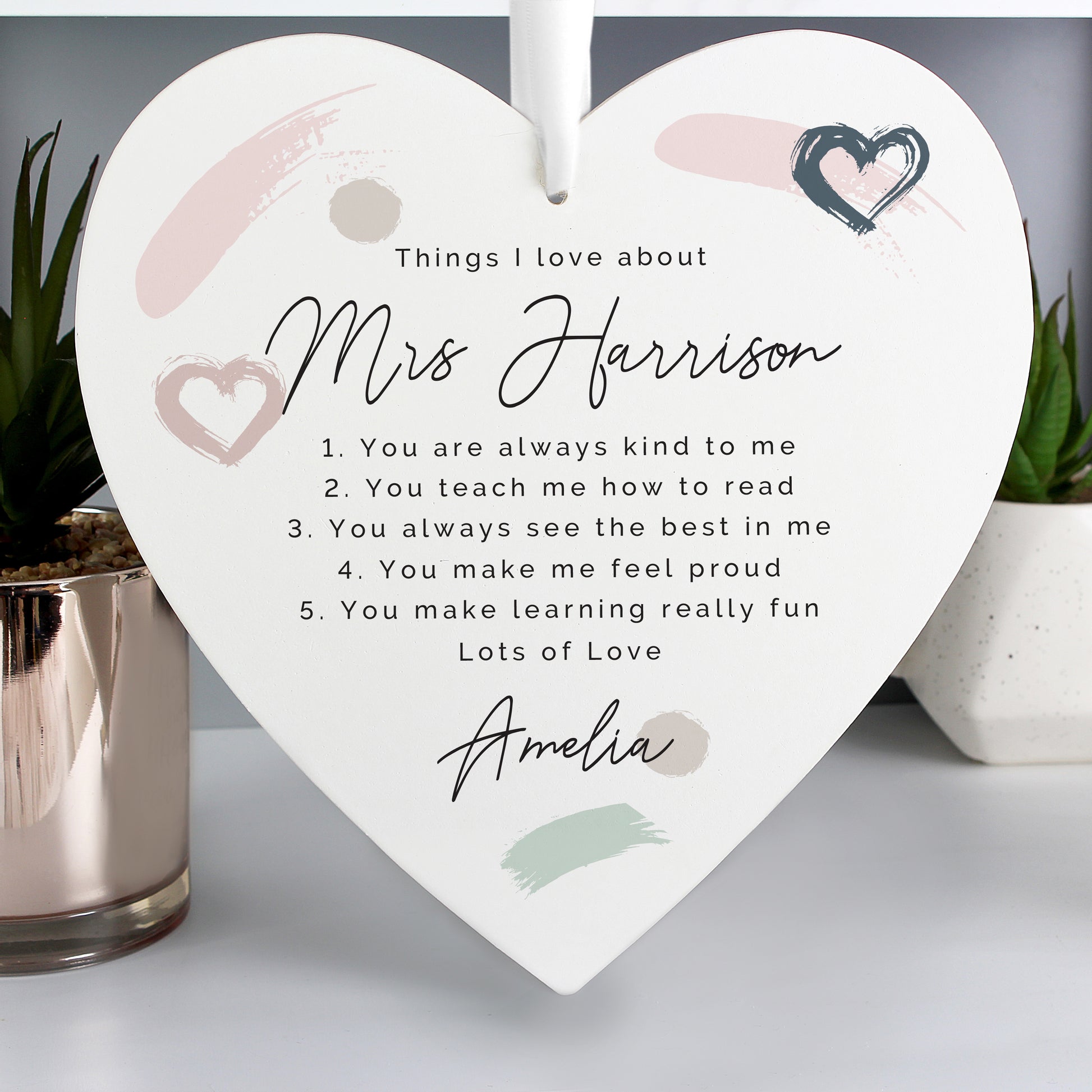 Personalised Love Large Wooden Heart - MK&JD Gifts