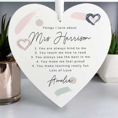 Personalised Love Large Wooden Heart - MK&JD Gifts