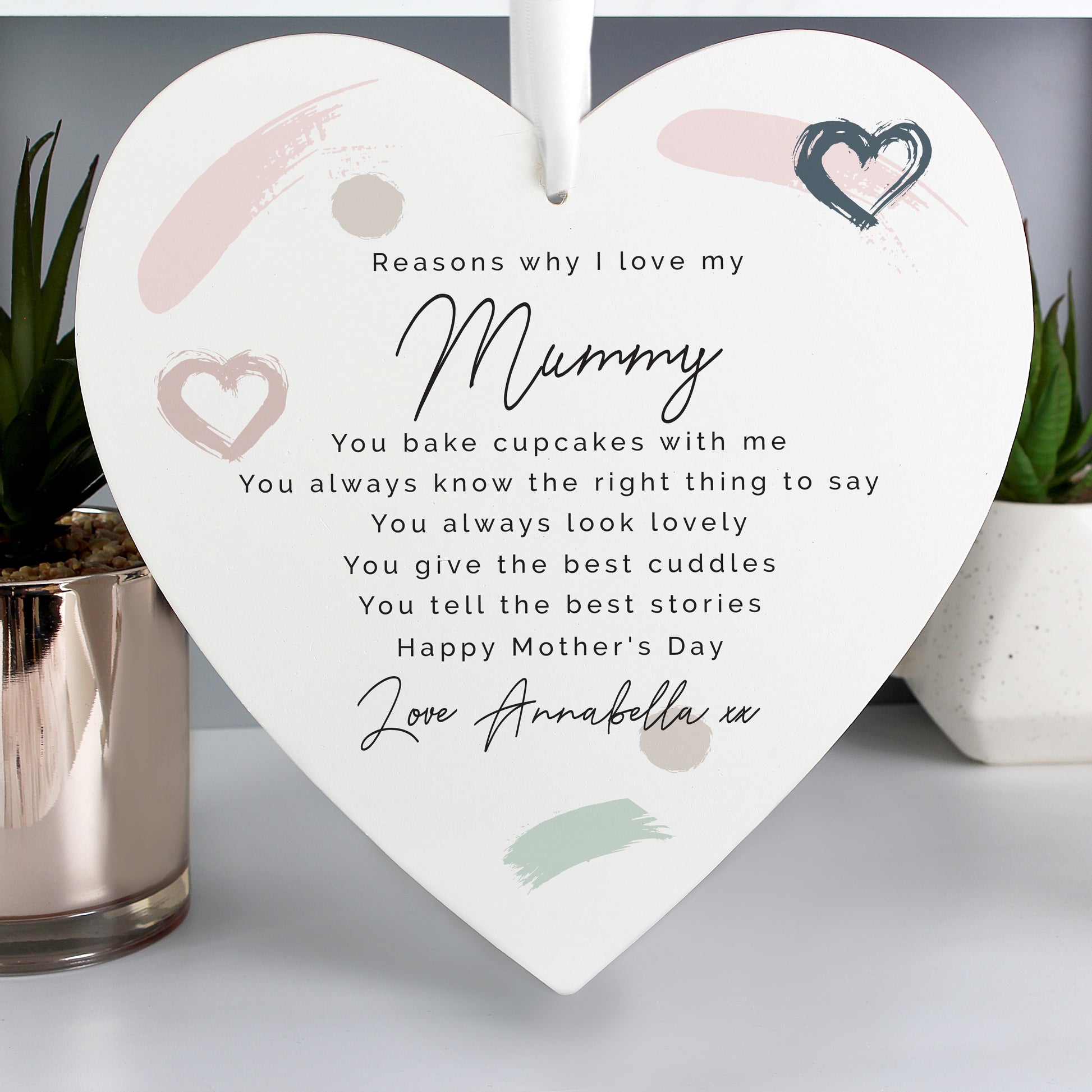 Personalised Love Large Wooden Heart - MK&JD Gifts