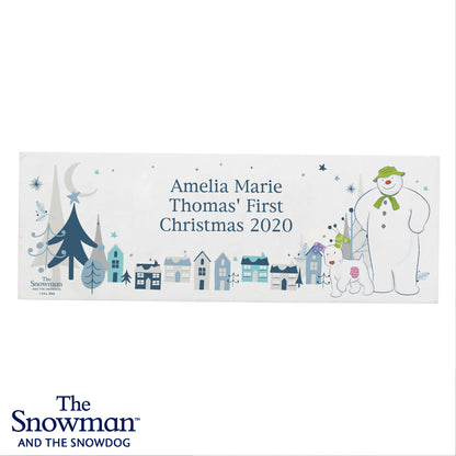 Personalised The Snowman and the Snowdog Wooden Mantel Decoration - MK&JD Gifts