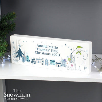 Personalised The Snowman and the Snowdog Wooden Mantel Decoration - MK&JD Gifts