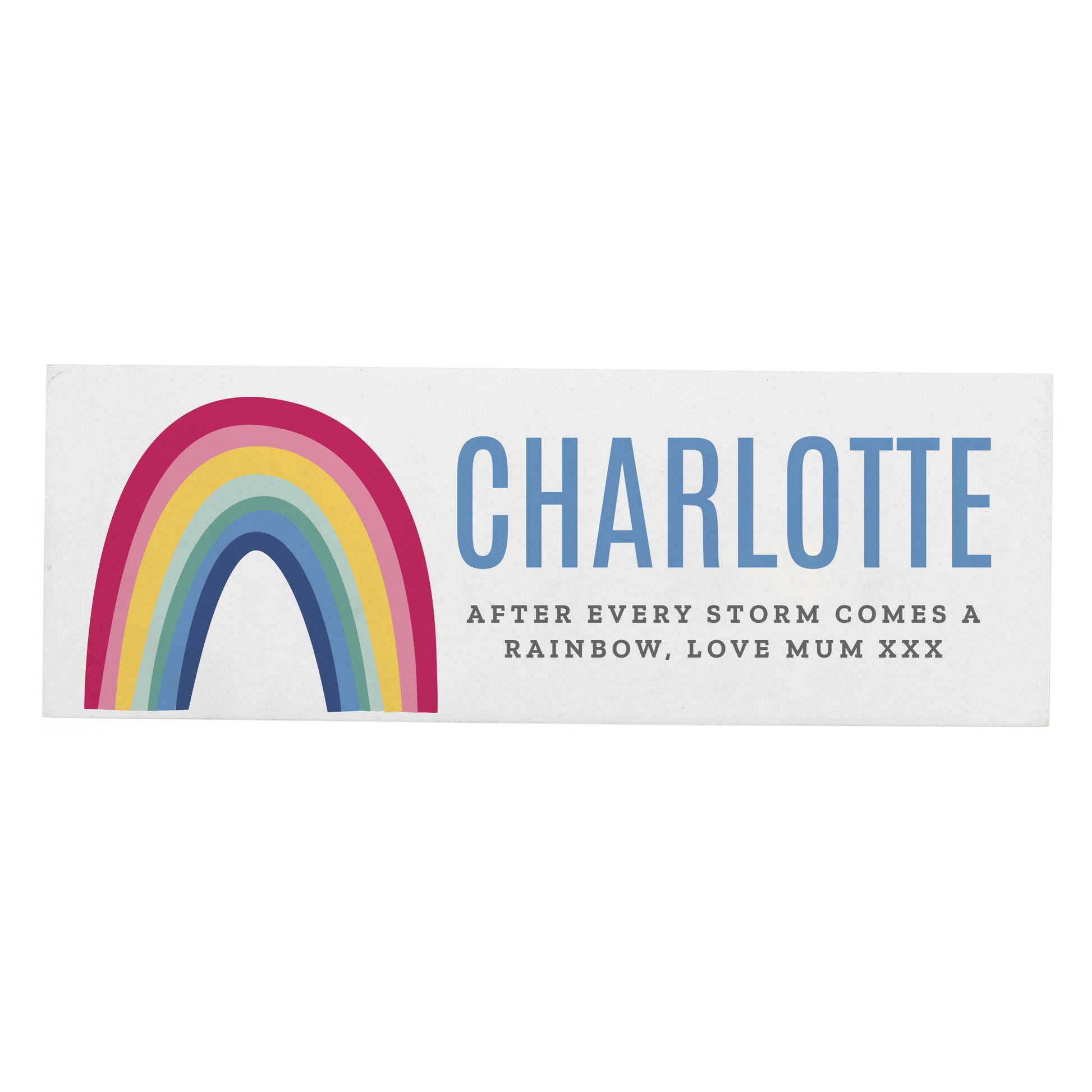 Personalised Rainbow Wooden Mantel Decoration - MK&JD Gifts