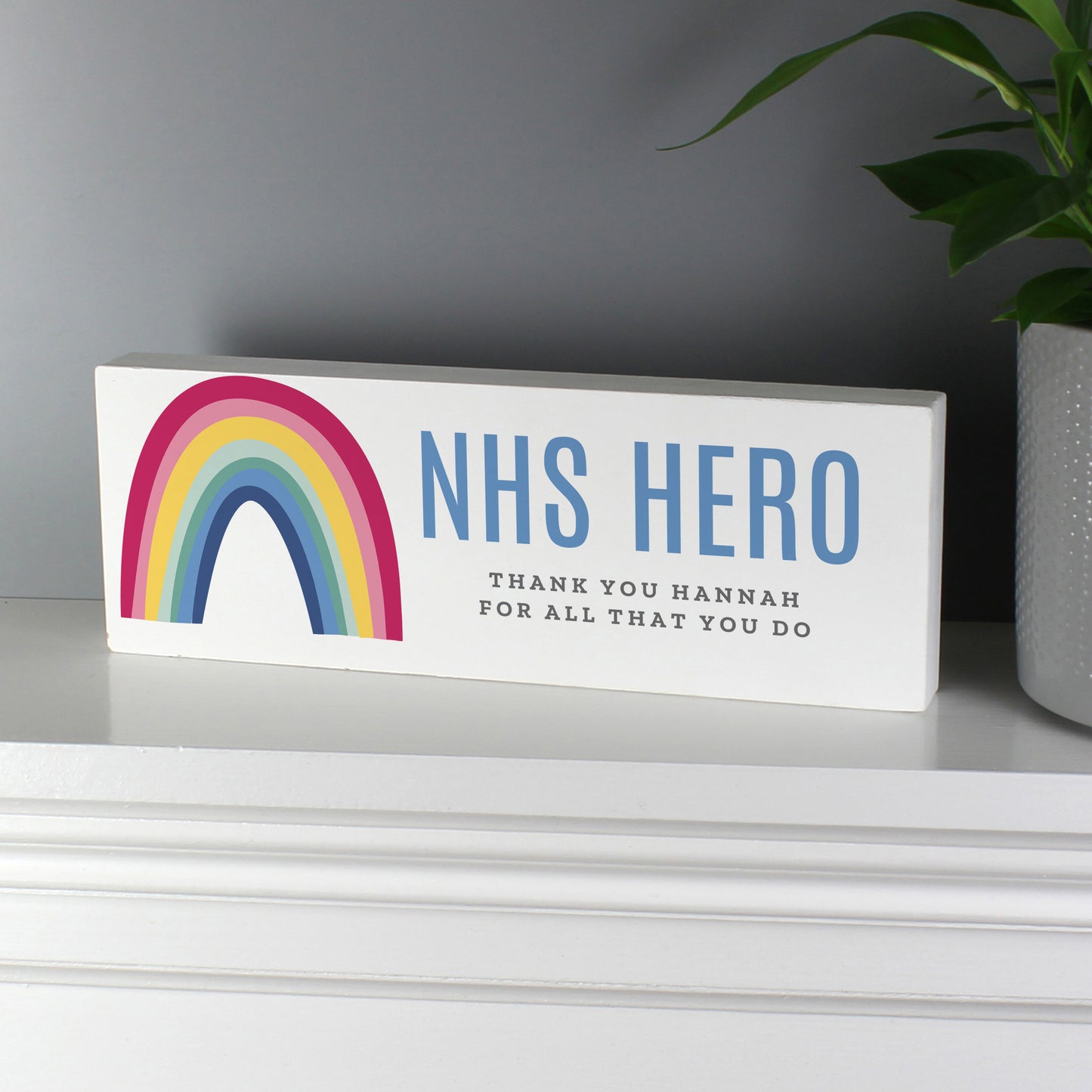 Personalised Rainbow Wooden Mantel Decoration - MK&JD Gifts