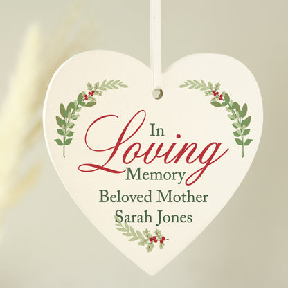 Personalised In Loving Memory Wooden Heart Decoration - MK&JD Gifts