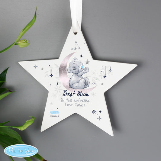 Personalised Moon & Stars Me To You Wooden Star Decoration - MK&JD Gifts