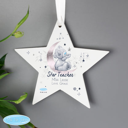 Personalised Moon & Stars Me To You Wooden Star Decoration - MK&JD Gifts