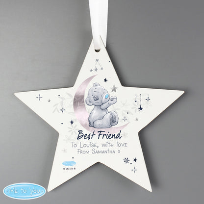 Personalised Moon & Stars Me To You Wooden Star Decoration - MK&JD Gifts