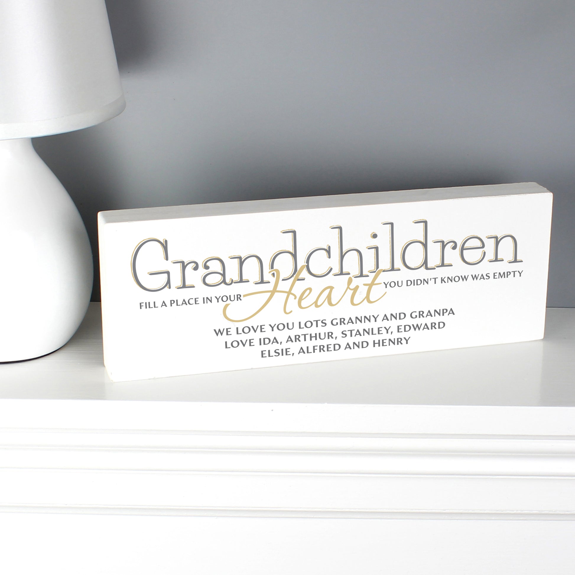 Personalised Grandchildren Wooden Mantel Decoration - MK&JD Gifts