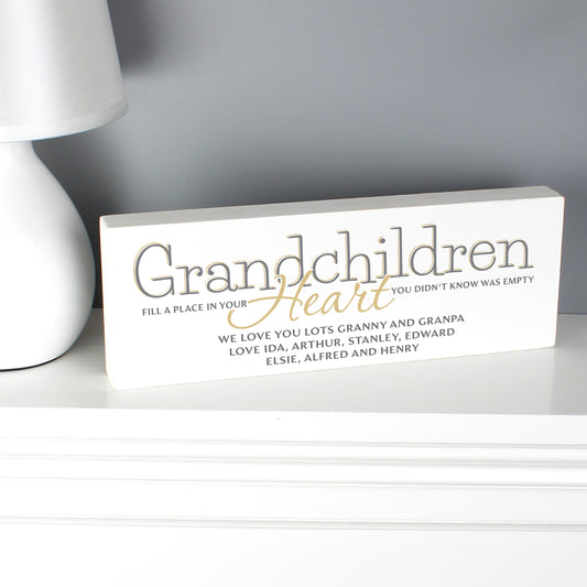 Personalised Grandchildren Wooden Mantel Decoration - MK&JD Gifts