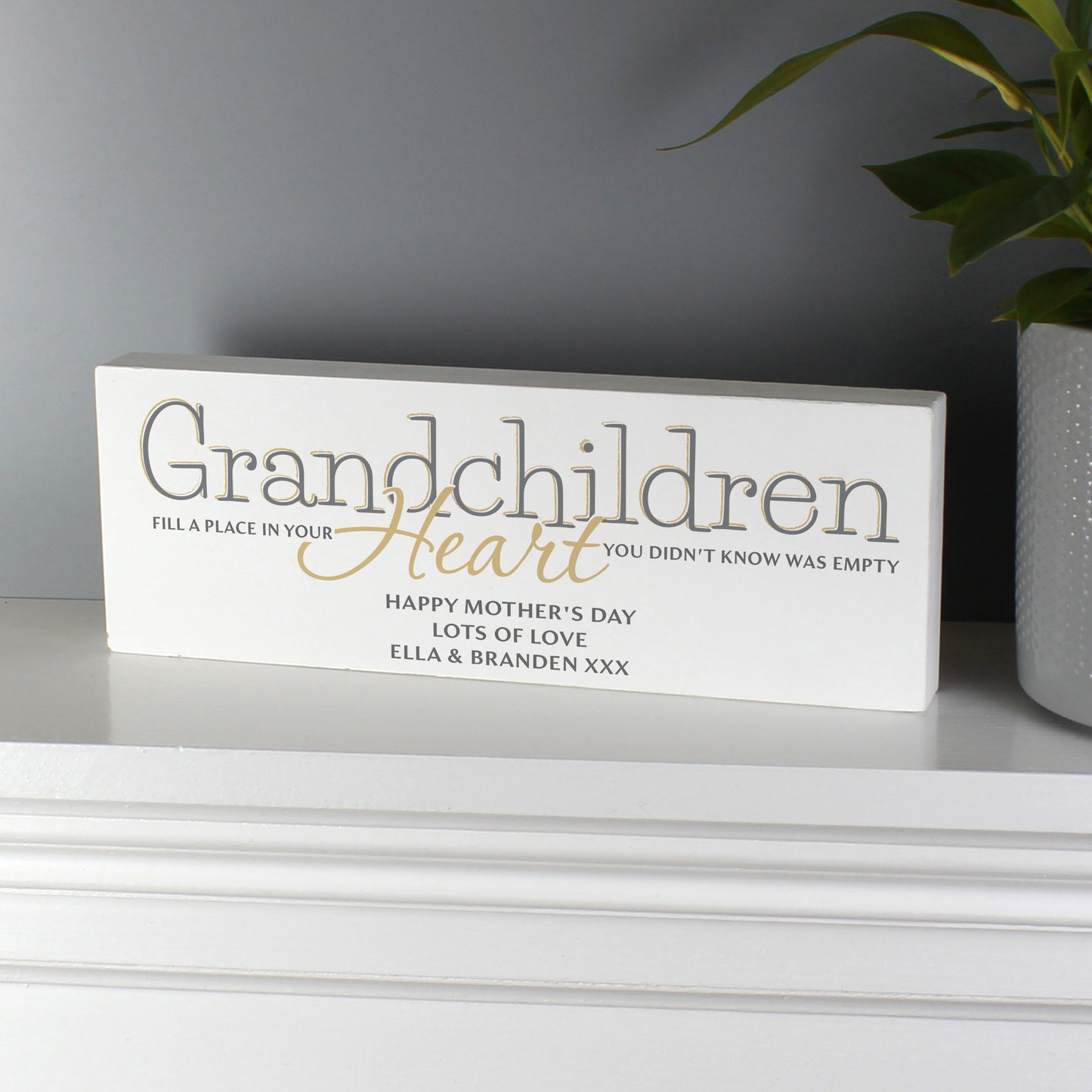 Personalised Grandchildren Wooden Mantel Decoration - MK&JD Gifts