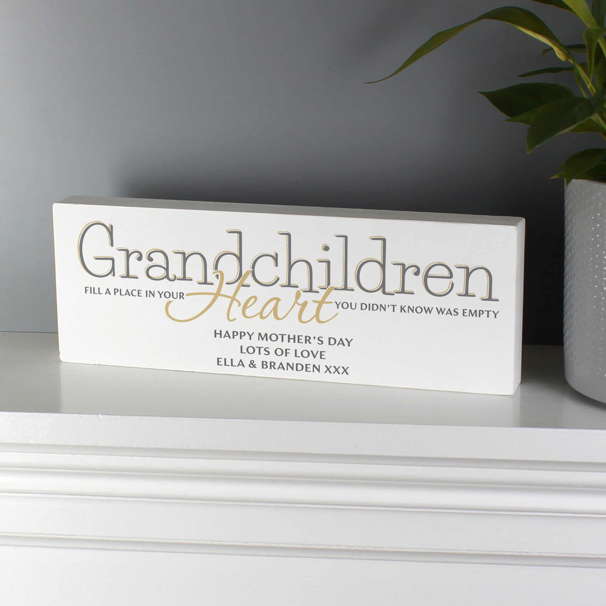 Personalised Grandchildren Wooden Mantel Decoration - MK&JD Gifts