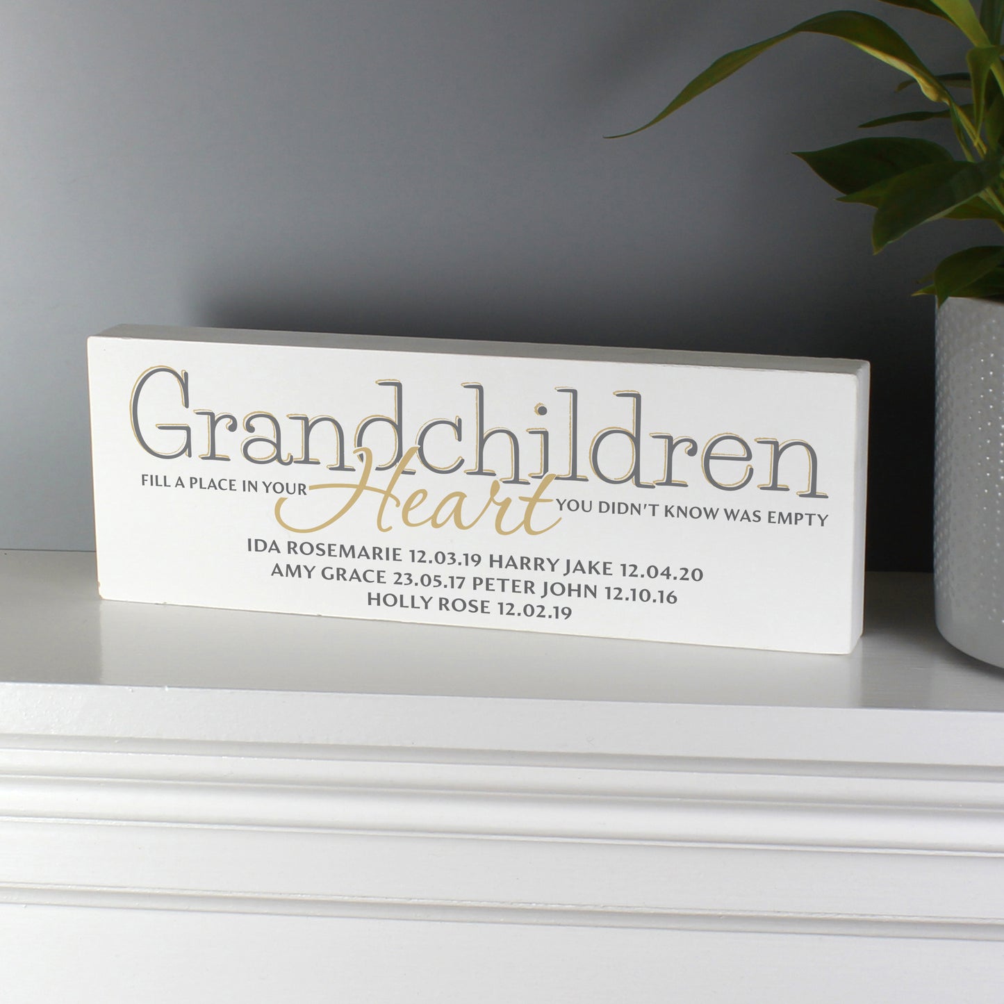 Personalised Grandchildren Wooden Mantel Decoration - MK&JD Gifts
