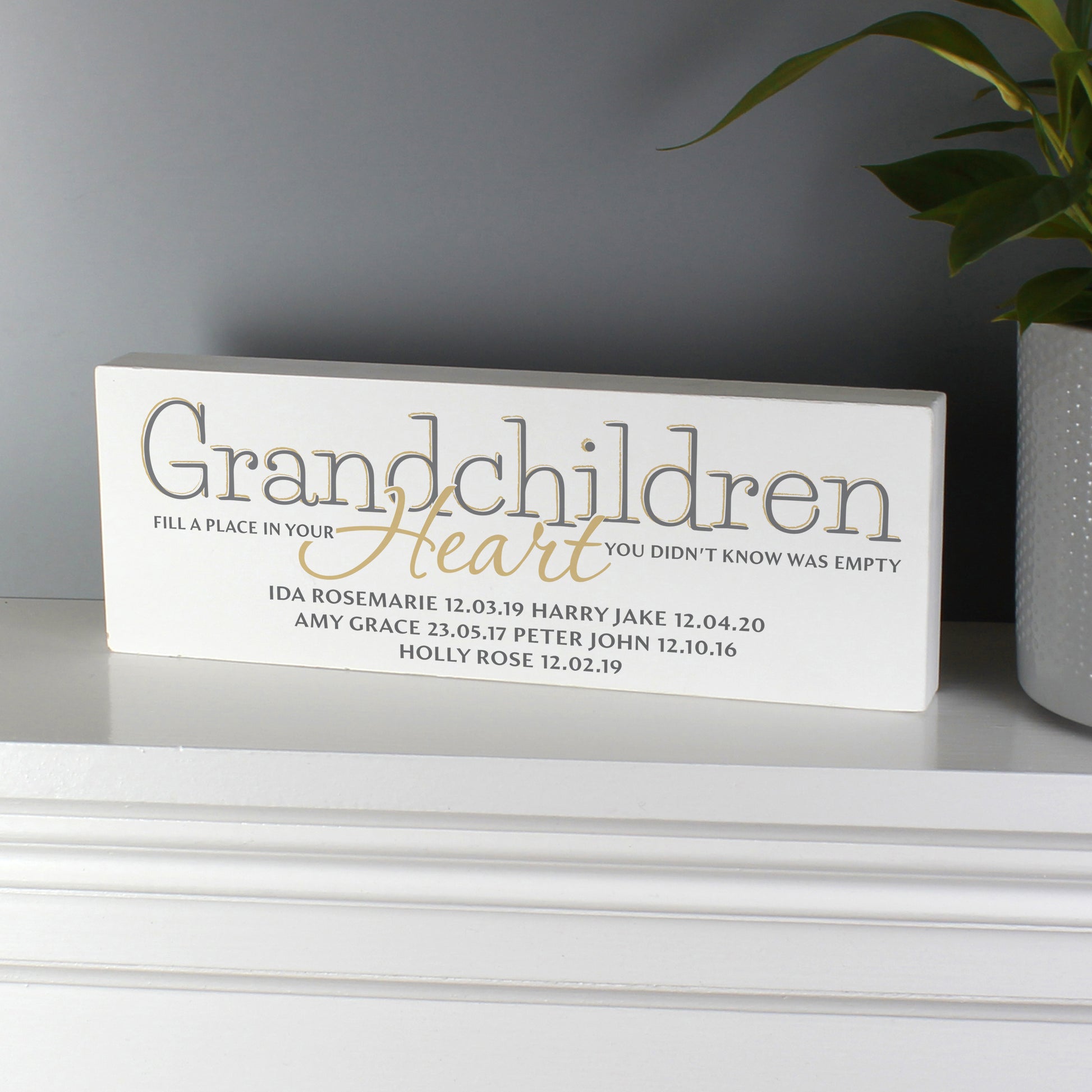 Personalised Grandchildren Wooden Mantel Decoration - MK&JD Gifts