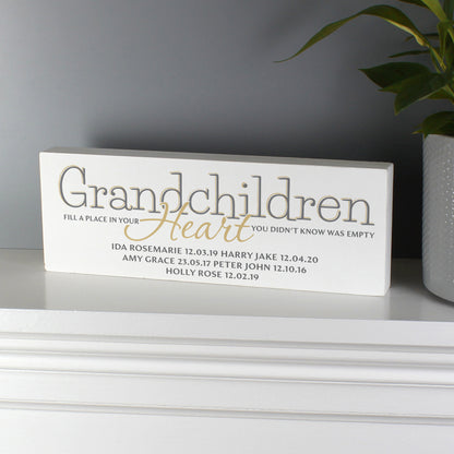 Personalised Grandchildren Wooden Mantel Decoration - MK&JD Gifts