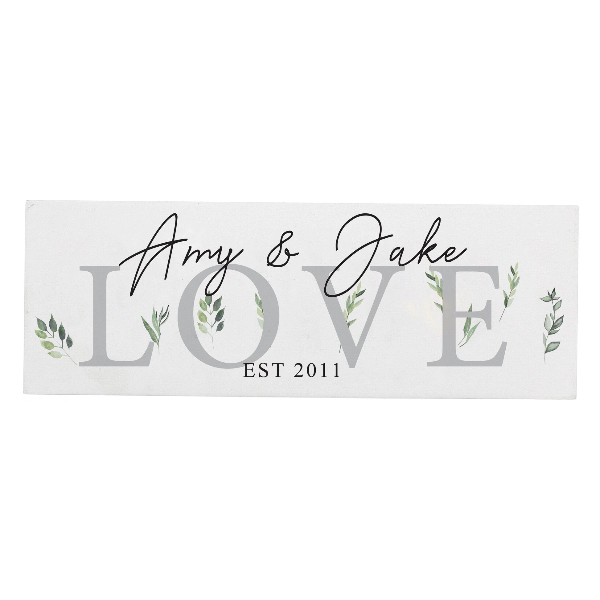Personalised Botanical Wooden Mantel Decoration - MK&JD Gifts