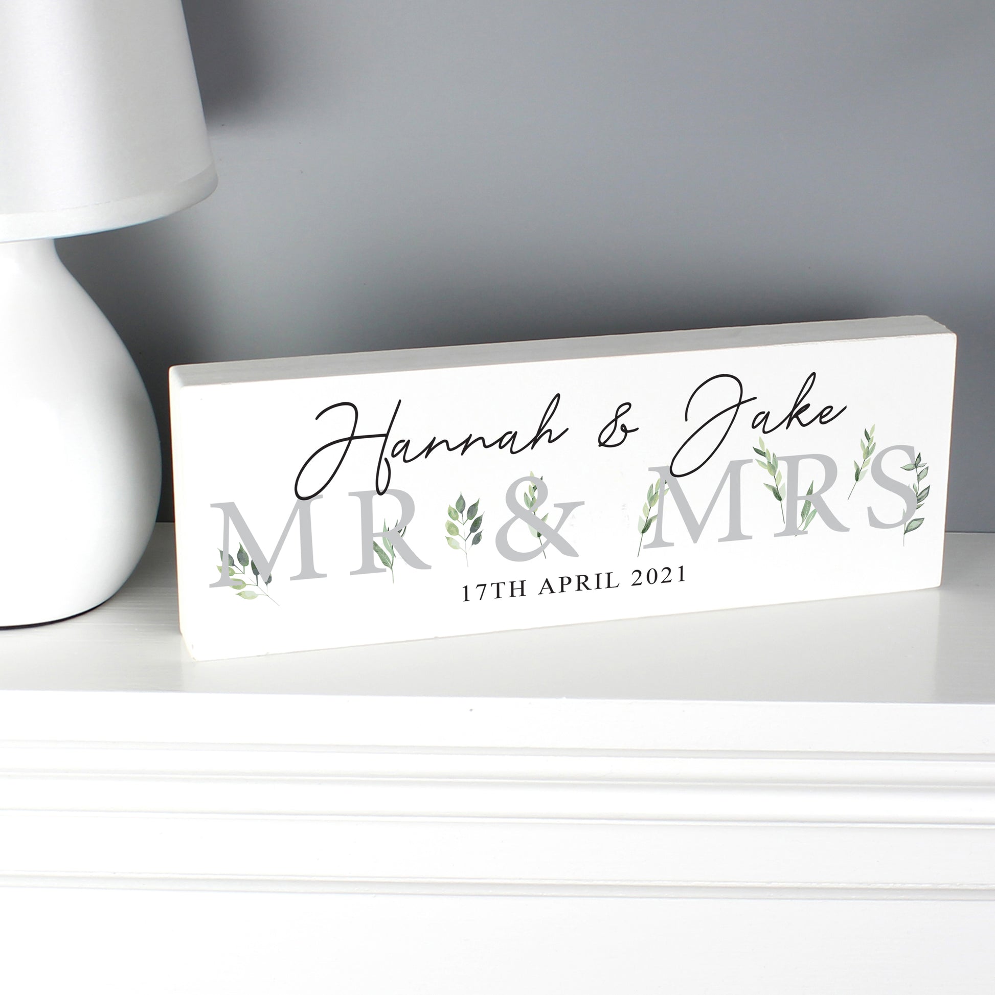 Personalised Botanical Wooden Mantel Decoration - MK&JD Gifts