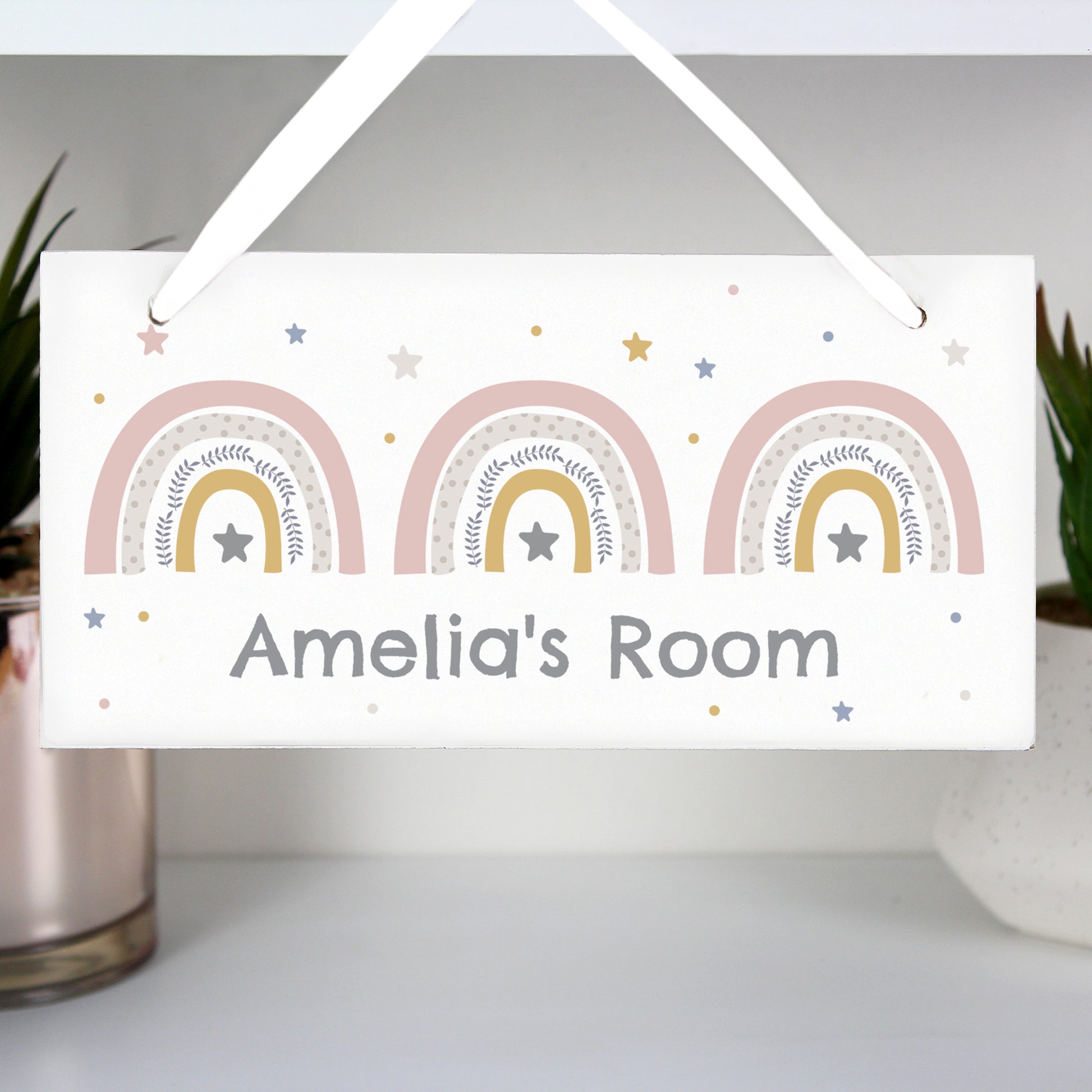 Personalised Rainbow Wooden Sign - MK&JD Gifts