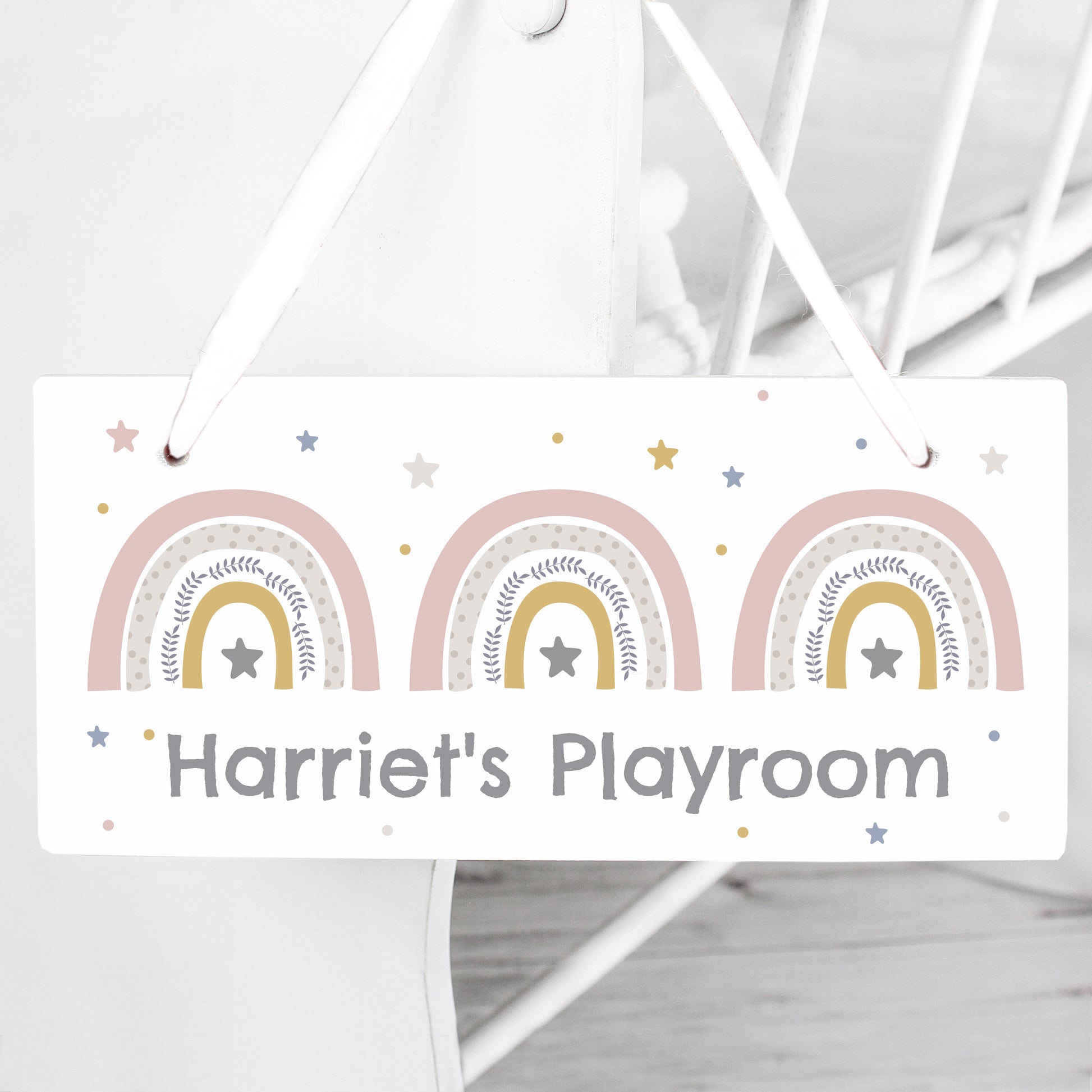 Personalised Rainbow Wooden Sign - MK&JD Gifts