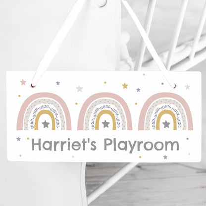 Personalised Rainbow Wooden Sign - MK&JD Gifts