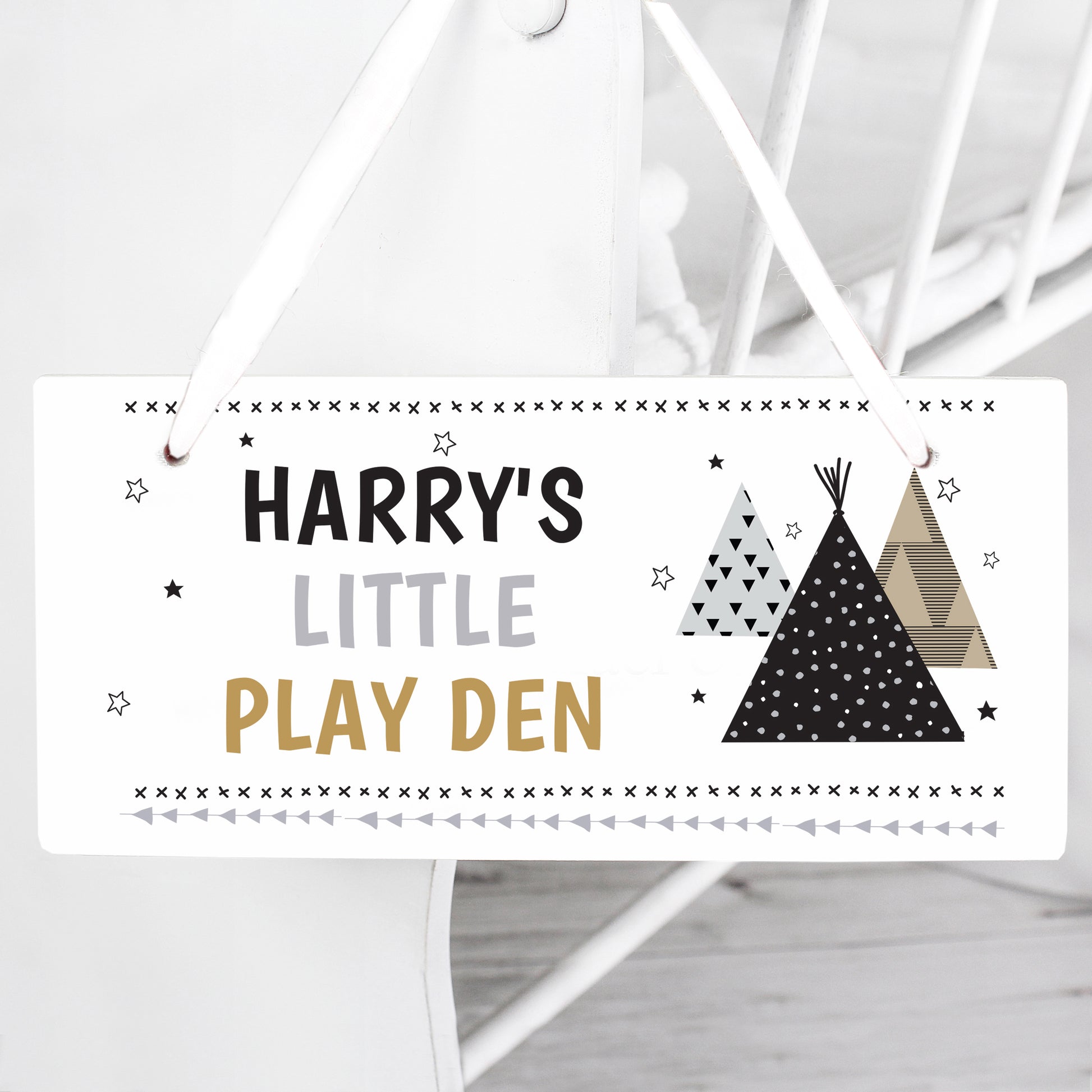 Personalised Wigwam Wooden Sign - MK&JD Gifts