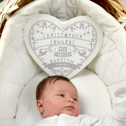 Personalised Grey Papercut Style Large Wooden Heart - MK&JD Gifts