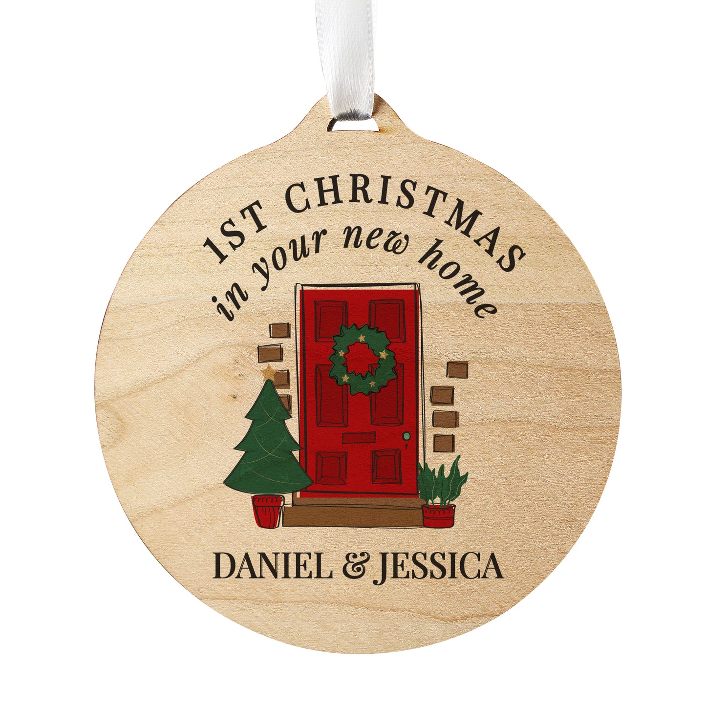 Personalised New Home Round Wooden Decoration - MK&JD Gifts