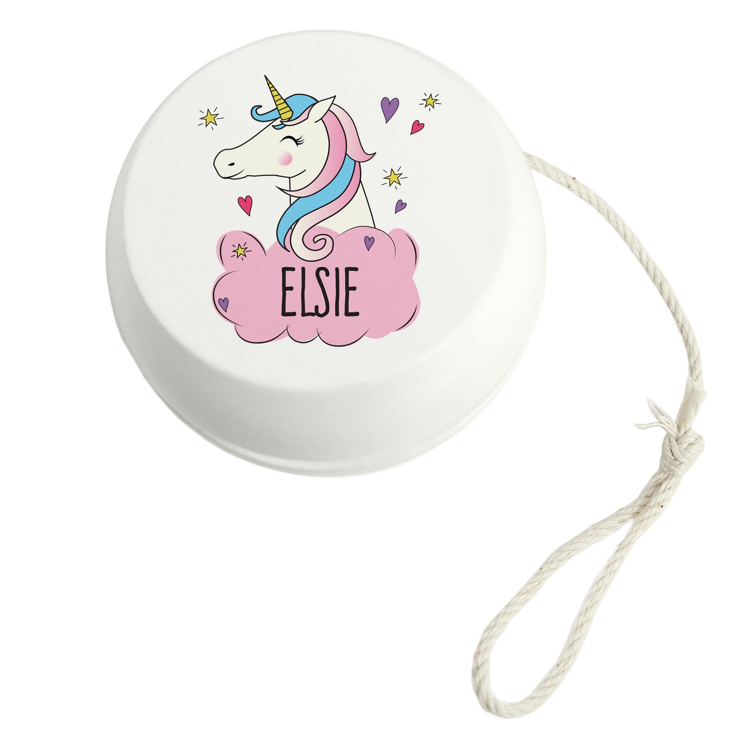 Personalised Unicorn White Wooden Yoyo - MK&JD Gifts