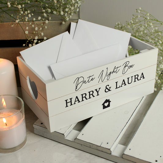 Personalised Home White Wooden Crate - MK&JD Gifts