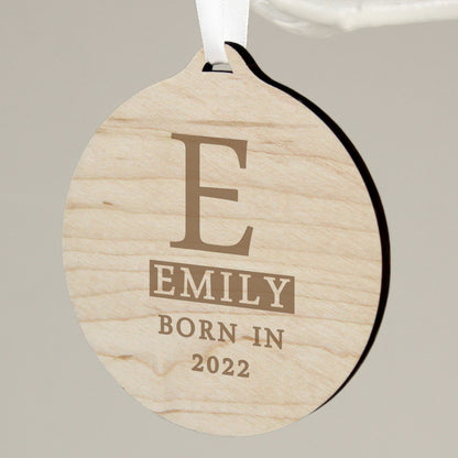 Personalised Initial Round Wooden Decoration - MK&JD Gifts