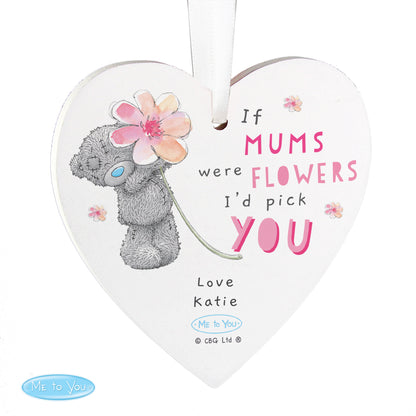 Personalised Me To You If... Were Flowers Wooden Heart Decoration - MK&JD Gifts