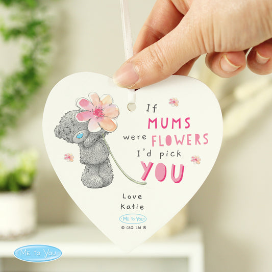 Personalised Me To You If... Were Flowers Wooden Heart Decoration - MK&JD Gifts
