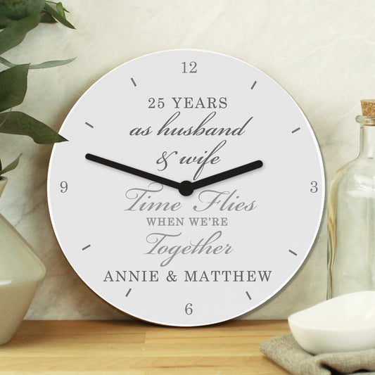 Personalised Anniversary Wooden Clock - MK&JD Gifts