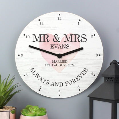 Personalised Couples Wooden Clock - MK&JD Gifts