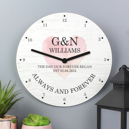 Personalised Couples Wooden Clock - MK&JD Gifts