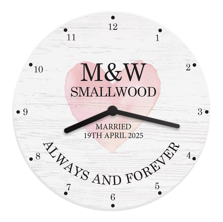 Personalised Couples Wooden Clock - MK&JD Gifts
