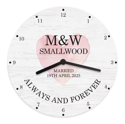 Personalised Couples Wooden Clock - MK&JD Gifts