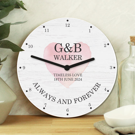 Personalised Couples Wooden Clock - MK&JD Gifts