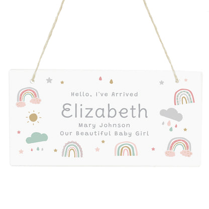 Personalised Rainbow Wooden Sign - MK&JD Gifts
